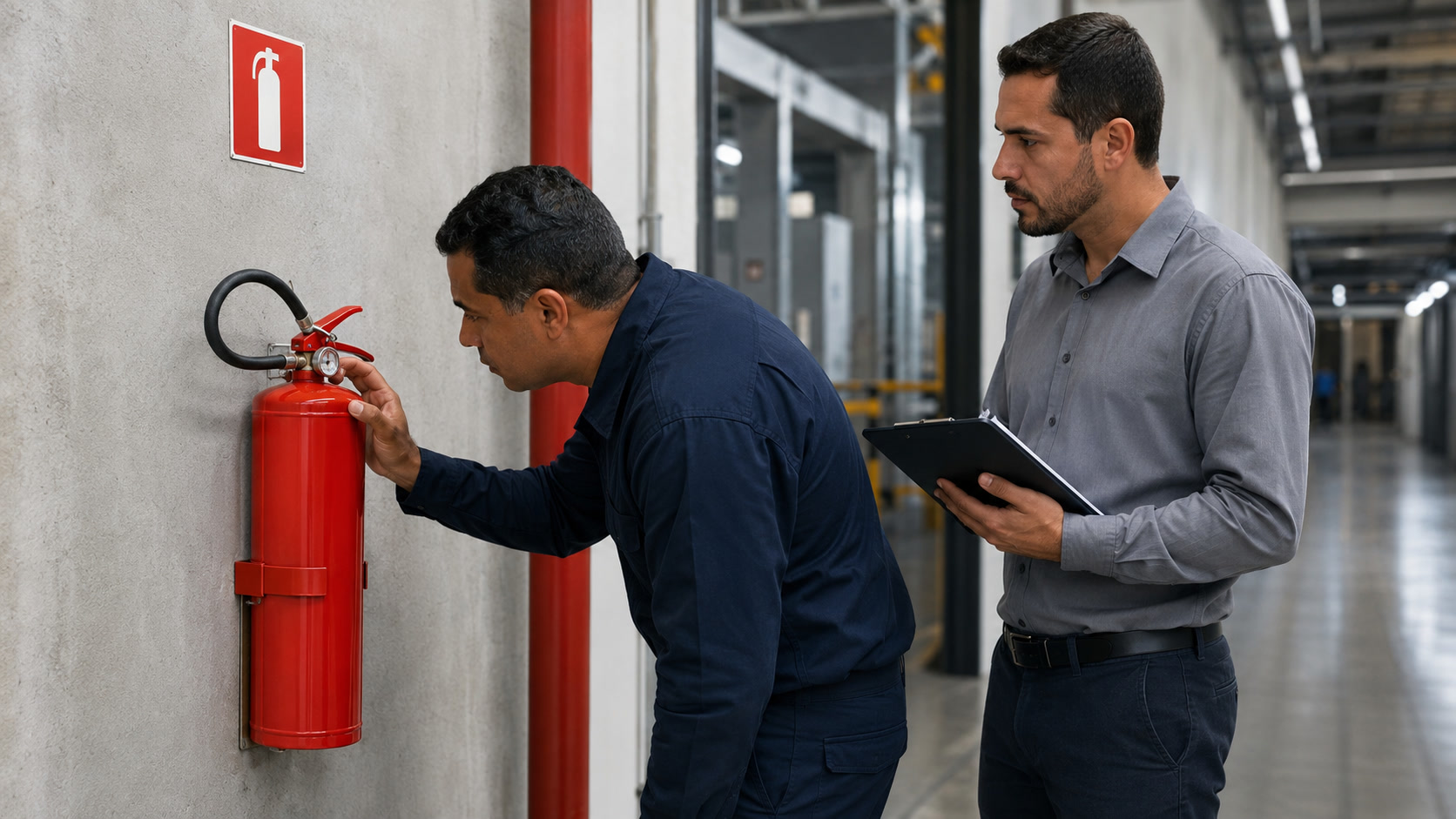 Vistoria técnica das medidas de segurança contra incêndio em uma edificação comercial